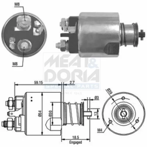 Elektromagnetický spínač pre štartér MEAT & DORIA 46087