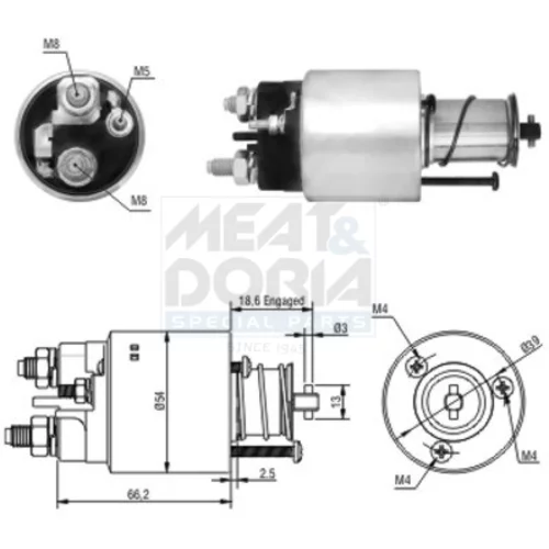 Elektromagnetický spínač pre štartér MEAT & DORIA 46139