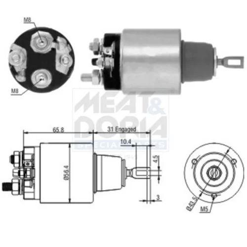 Elektromagnetický spínač pre štartér MEAT & DORIA 46146