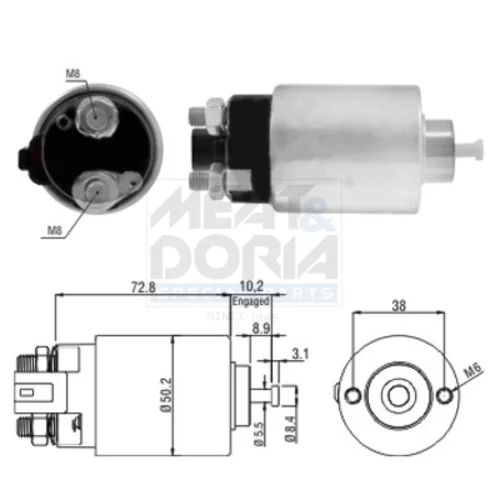 Elektromagnetický spínač pre štartér MEAT & DORIA 46156
