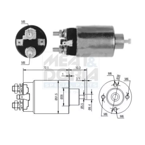 Elektromagnetický spínač pre štartér MEAT & DORIA 46297