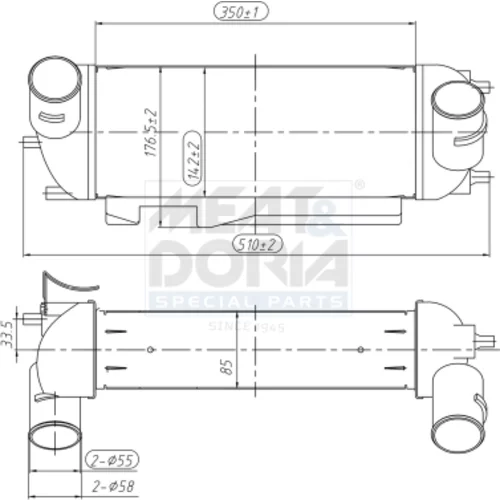 Chladič plniaceho vzduchu MEAT & DORIA 995040