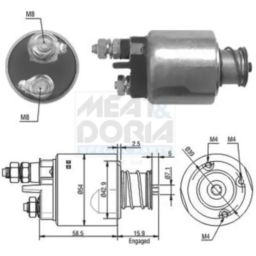 Elektromagnetický spínač pre štartér MEAT & DORIA 46020