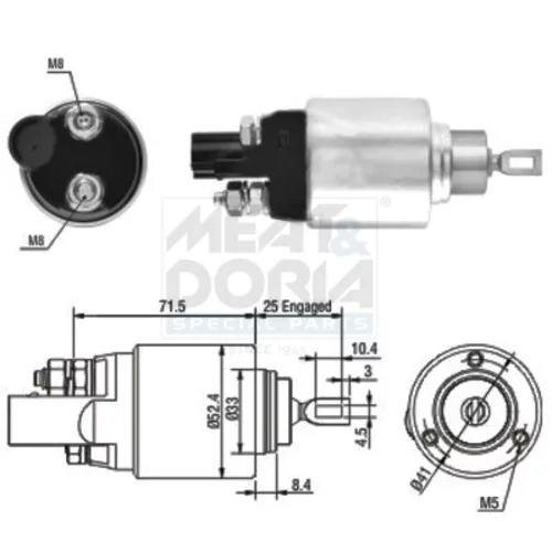 Elektromagnetický spínač pre štartér MEAT & DORIA 46132