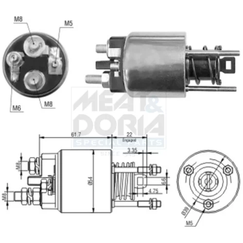 Elektromagnetický spínač pre štartér MEAT & DORIA 46145