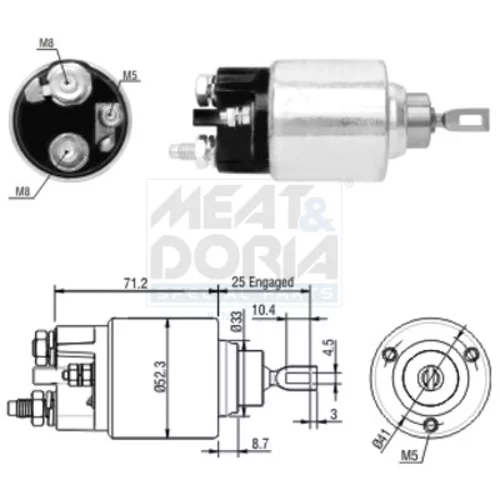 Elektromagnetický spínač pre štartér MEAT & DORIA 46154