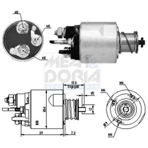 Elektromagnetický spínač pre štartér MEAT & DORIA 46169