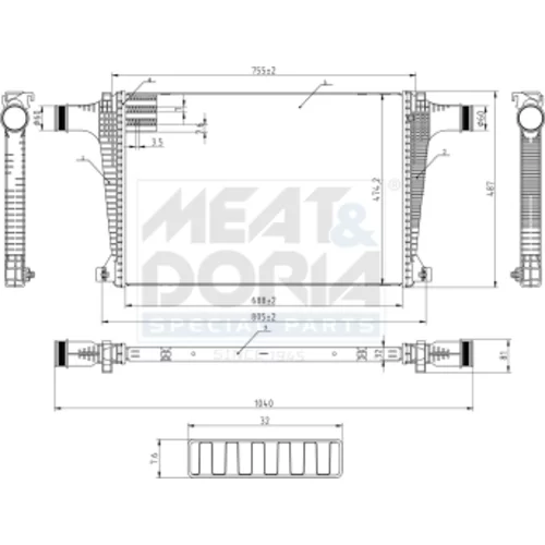 Chladič plniaceho vzduchu MEAT & DORIA 995543
