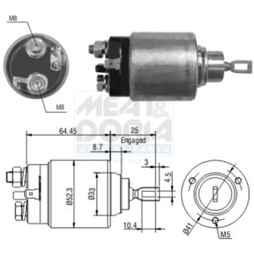 Elektromagnetický spínač pre štartér 46041 (MEAT & DORIA)