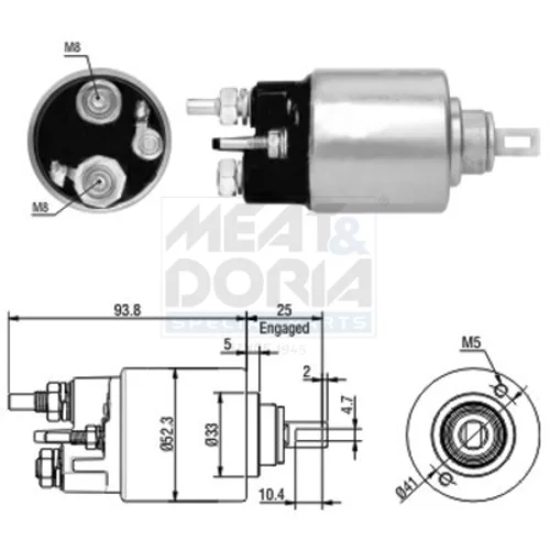 Elektromagnetický spínač pre štartér MEAT & DORIA 46118