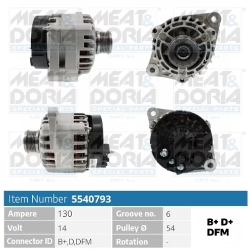 Alternátor MEAT & DORIA 5540793