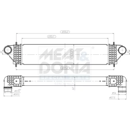 Chladič plniaceho vzduchu MEAT & DORIA 995429