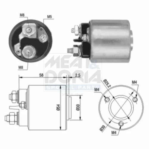 Elektromagnetický spínač pre štartér MEAT & DORIA 46015