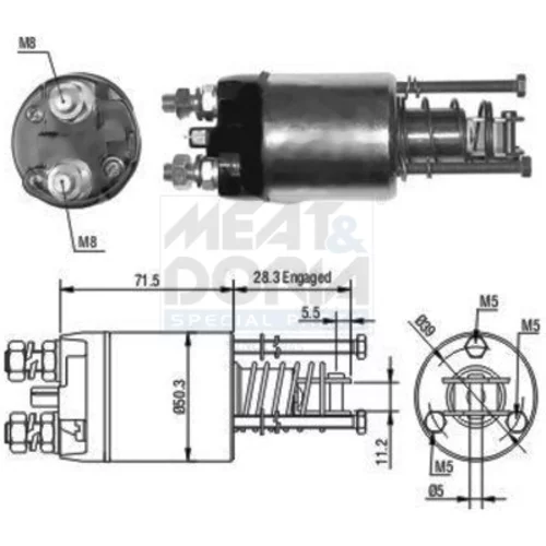 Elektromagnetický spínač pre štartér MEAT & DORIA 46046
