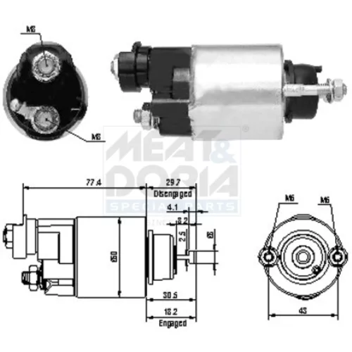 Elektromagnetický spínač pre štartér MEAT & DORIA 46173