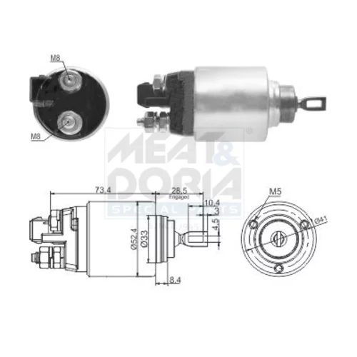 Elektromagnetický spínač pre štartér MEAT & DORIA 46309