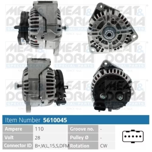 Alternátor MEAT & DORIA 5610045