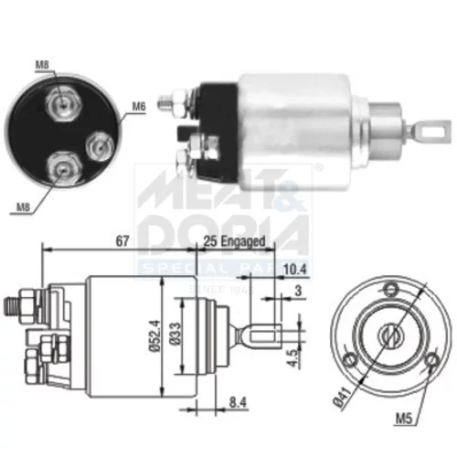 Elektromagnetický spínač pre štartér MEAT & DORIA 46151