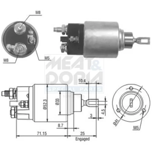 Elektromagnetický spínač pre štartér MEAT & DORIA 46153