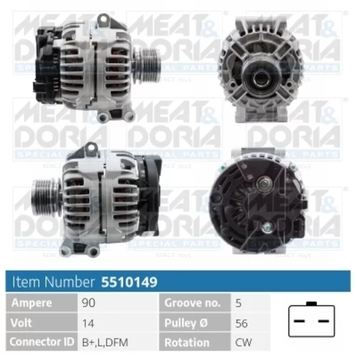 Alternátor MEAT & DORIA 5510149