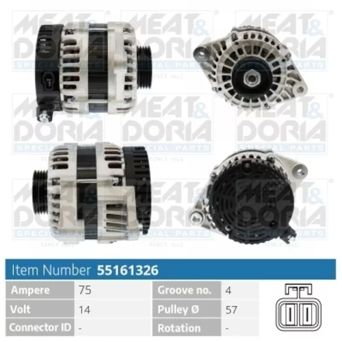 Alternátor MEAT & DORIA 55161326