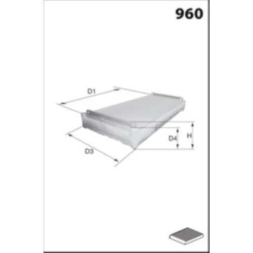 Filter vnútorného priestoru JLR7039 /MECAFILTER/ - obr. 1