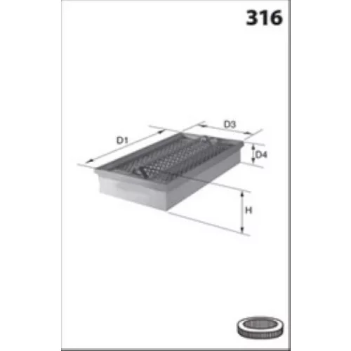 Vzduchový filter FA3168 /MECAFILTER/ - obr. 1