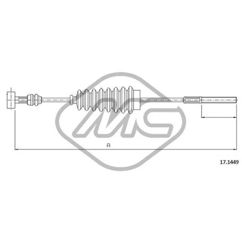Ťažné lanko parkovacej brzdy Metalcaucho 83507