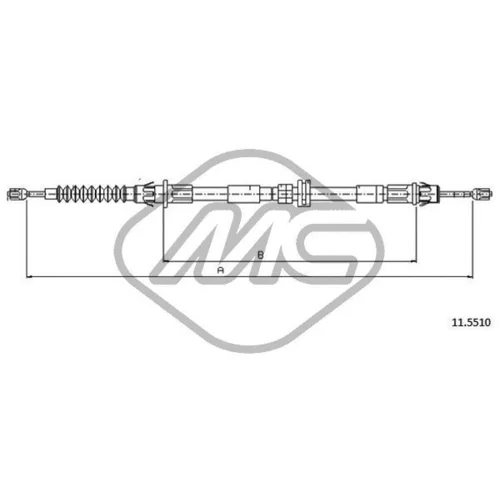 Ťažné lanko parkovacej brzdy Metalcaucho 81801