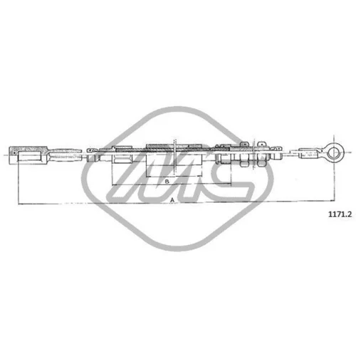 Ťažné lanko parkovacej brzdy Metalcaucho 81410