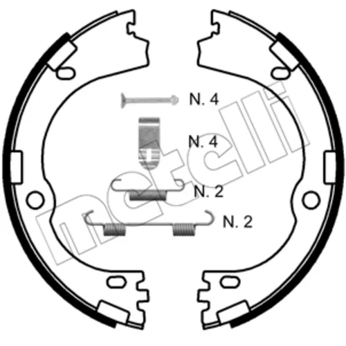 Sada brzd. čeľustí parkov. brzdy 53-0752K /METELLI/