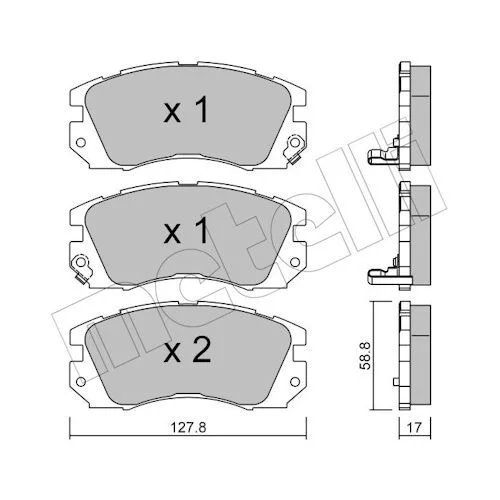 Sada brzdových platničiek kotúčovej brzdy METELLI 22-0140-0