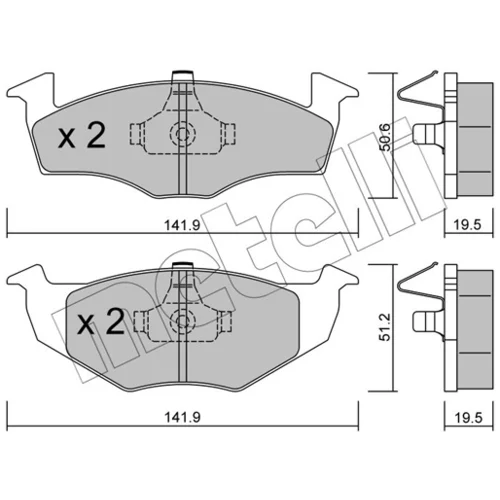Sada brzdových platničiek kotúčovej brzdy 22-0206-1 /METELLI/ - obr. 1