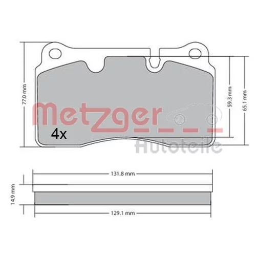 Sada brzdových platničiek kotúčovej brzdy METZGER 1170366