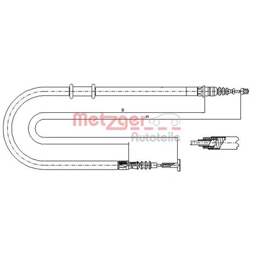 Ťažné lanko parkovacej brzdy METZGER 491.22