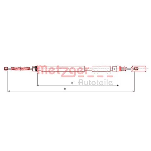 Ťažné lanko parkovacej brzdy METZGER 491.4
