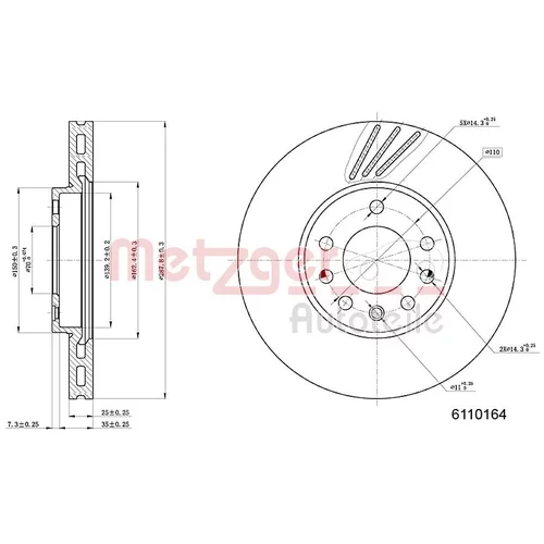 Brzdový kotúč METZGER 6110164