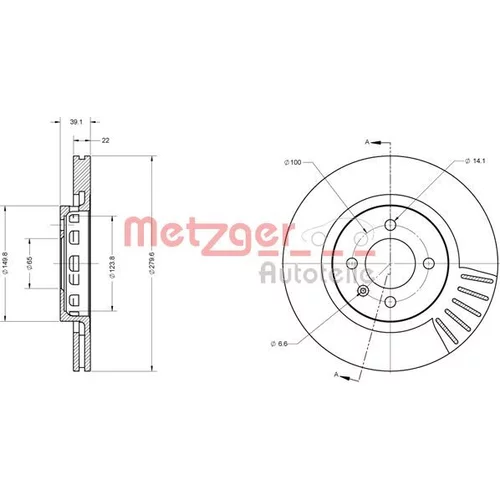 Brzdový kotúč METZGER 6110337