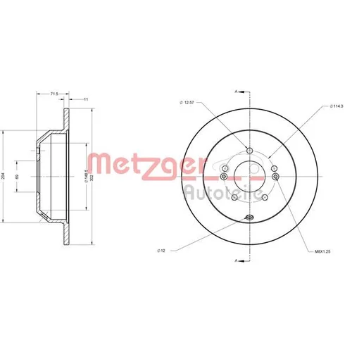 Brzdový kotúč 6110460 /METZGER/