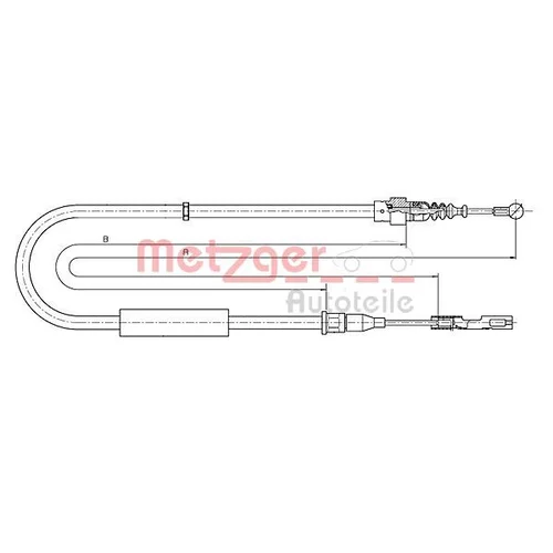 Ťažné lanko parkovacej brzdy METZGER 10.7512