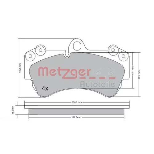 Sada brzdových platničiek kotúčovej brzdy METZGER 1170242