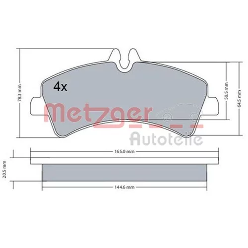 Sada brzdových platničiek kotúčovej brzdy METZGER 1170543