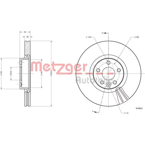 Brzdový kotúč METZGER 6110812
