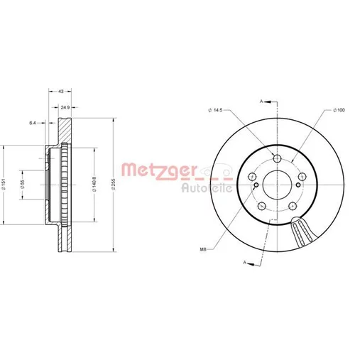 Brzdový kotúč 6110819 /METZGER/