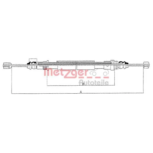 Ťažné lanko parkovacej brzdy METZGER 11.6582