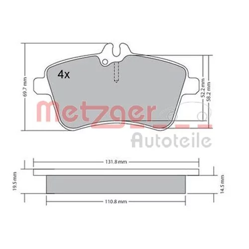 Sada brzdových platničiek kotúčovej brzdy METZGER 1170083