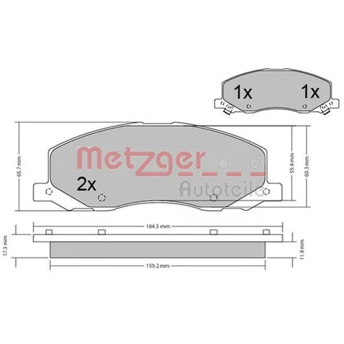 Sada brzdových platničiek kotúčovej brzdy 1170468 /METZGER/