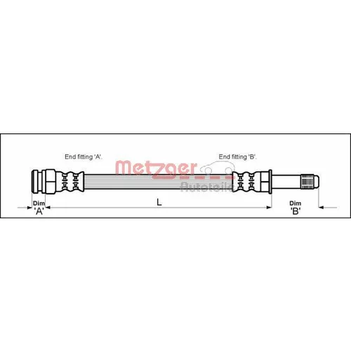 Brzdová hadica METZGER 4114800