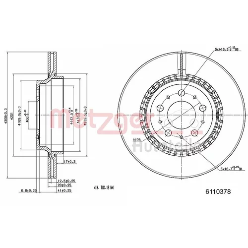 Brzdový kotúč 6110378 /METZGER/