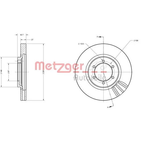 Brzdový kotúč METZGER 6110508